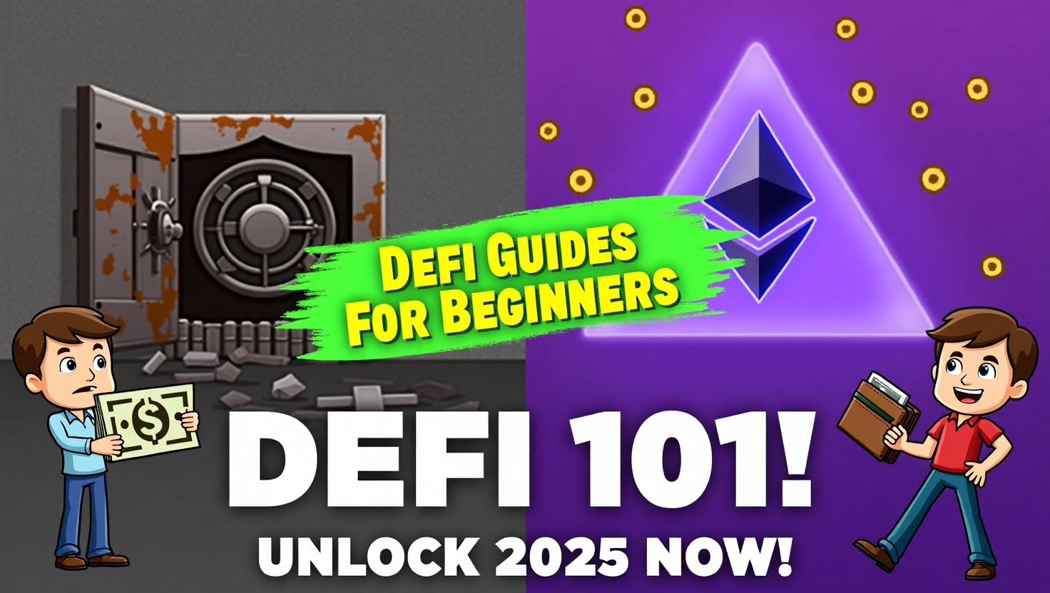 DeFi Guide for Beginners—thumbnail with crypto freedom vibe
